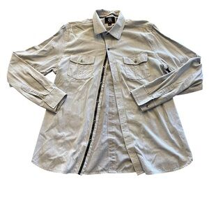 Rock & Republic Men’s Gray  Button Up Long Sleeve Cotton Dress Shirt Large